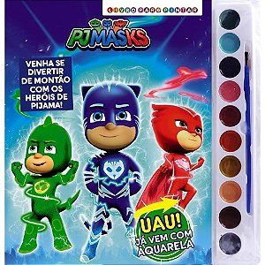 Pj Masks Livro para Pintar com Aquarela
