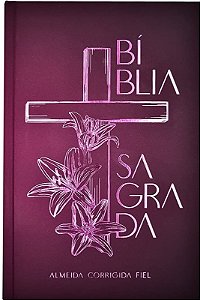 Bíblia Acf, Soft Touch, Capa Dura, Cruz Floral, Leitura Perfeita