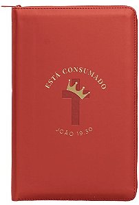 Biblia Nvi com Ziper: Esta Consumado, Courosoft Vermelho com Toque Emborrac