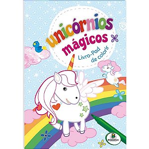 Unicornios Magicos - Livro-pad de Colorir - Azul
