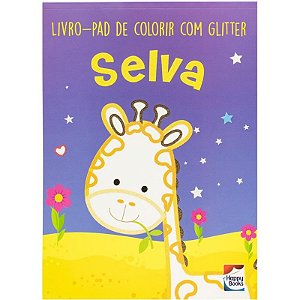Livro-pad de Colorir com Glitter - Selva