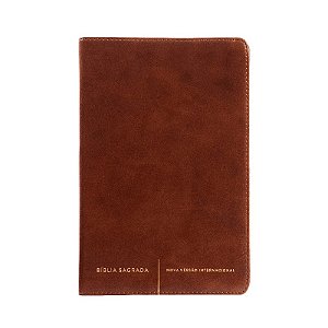 Biblia Sagrada Slim Nvi, Luxo, Capa Marrom