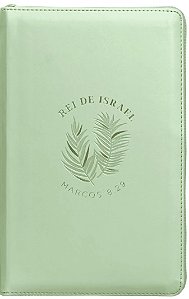 Biblia Nvi com Ziper: Rei de Israel, Courosoft Verde com Toque Emborrachado