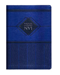 Biblia de Estudo Nvi - Capa Azul Indigo - Capa Luxo