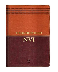 Biblia de Estudo Nvi - Caramelo e Marrom Escuro - Capa Luxo