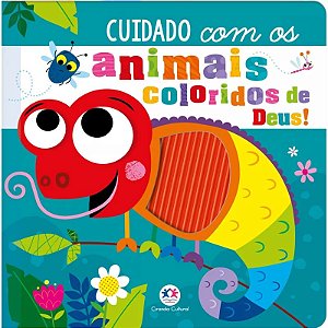 Livro Toque e Sinta Cuidado com os Animais Coloridos de Deus!
