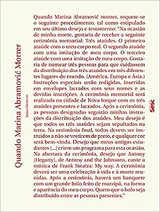Quando Marina Abramovic Morrer: Uma Biografia