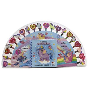 Livro-kit Divertido! Desenhe os Unicornios, Um