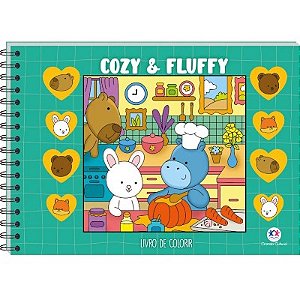 Cozy And Fluffy - Livro de Colorir - Verde