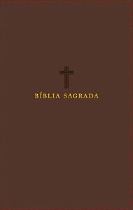 Biblia Nvi, Couro Soft, Marrom, Letras de Jesus em Vermelho