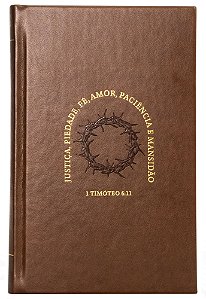 Bíblia NVI, Letras de Jesus Em Vermelho, Couro-Soft Marrom Sobre Capa Dura, Timóteo