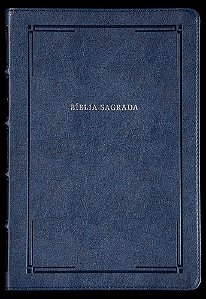 Bíblia Slim Nvi, Letra Grande, Couro-Soft Azul, Luxo, Barroca, Leitura Perfeita