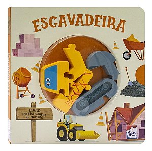 Livro Quebra-Cabeça de Madeira - Escavadeira