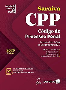 Código de Processo Penal - Legislação Saraiva de Bolso - 07Ed/26 - SARAIVA JUR