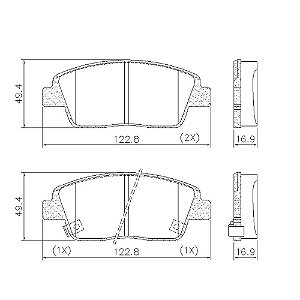 PASTILHA DE FREIO DIANT HYUNDAI HB20 1.0 16V 12>