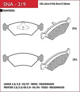 PASTILHA DE FREIO DIANT LOGUS POINTER