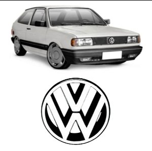 ***EMBLEMA (VW) VW GOL/ VOYAGE/ PARATI/ SAVEIRO GI 91/95 SANTANA/ QUANTUM 91/97 CROMADO COM FUNDO PRETO (GRADE) MARCON 400