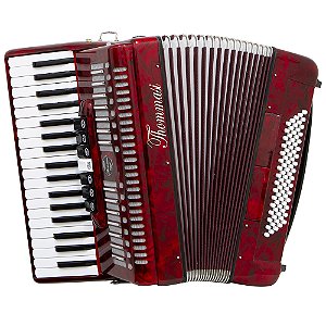 Acordeon 80 Baixos 37 Teclas TA 8009 Vermelho Thommasi