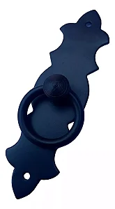 Puxador De Porta Preto Colonial Rustico Ferro