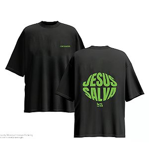 CAMISETA OVERZISED JESUS SALVA PRETA