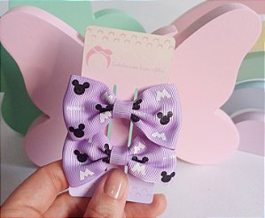 Laço parzinho Mickey Lilás