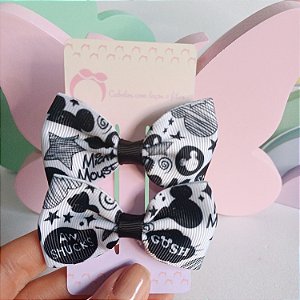 Laço parzinho Mickey Branco e Preto