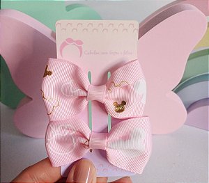 Laço parzinho Mickey Rosa
