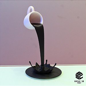 Cantinho do café Escultura Cafézinho Café derramado 15cm Flutuante Decoração Cozinha