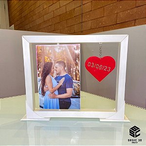 Porta retrato para 2 fotos giratório Casal Presente Criativo Fotografia 10X15 Personalizado Amor