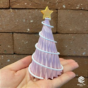1 Mini árvore de Natal Rosa para decoração natalina 11cm Impressa em 3D Presente Decoração Natal