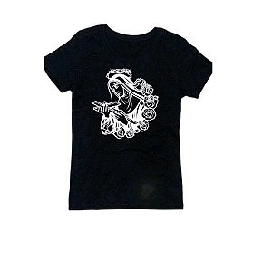 Baby Look Santa Rita de Cássia Camiseta Feminina 100%Algodão Religiosa Católica