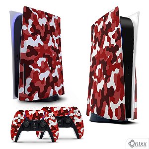 Skin PS5 Adesiva Camuflado Red