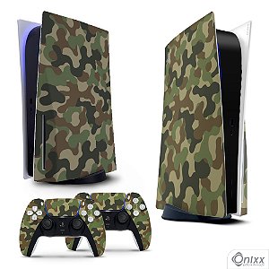 Skin PS5 Adesiva Camuflado Floresta