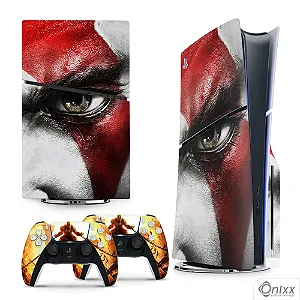 Skin PS5 Slim Adesiva God Of War Kratos Eyes