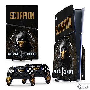 Skin PS5 Slim Adesiva Mortal Kombat 1 Scorpion