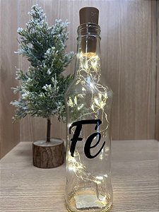 GARRAFA LONG NECK DE VIDRO COM ROLHA LED FÉ 1UN
