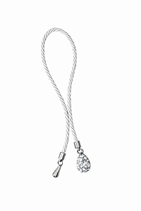 CORDÃO PEDRARIA BRANCO C/PRATA 42CM 1UN