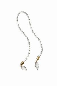 CORDÃO PIÃO BRANCO C/OURO 42CM 1UN