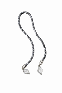 CORDÃO PIÃO CINZA C/PRATA 42CM 1UN