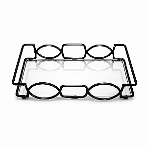 BANDEJA RETANGULAR PRETO, 20X10X4CM 1UN