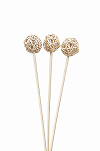 VARETA DECORATIVA BOLINHA VIME CRU 26CM 1UN