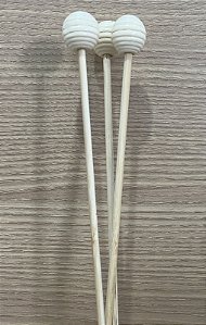 VARETA DECORATIVA  BOLINHA ONDULADA BRANCA 26CM 1UN