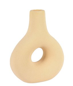 ADORNO MINIMALISTA EM CERAMICA MANTEIGA 17CM 1UN