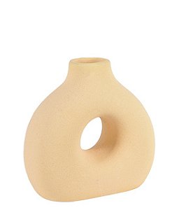 ADORNO MINIMALISTA EM CERAMICA MANTEIGA 12CM 1UN