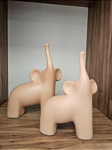 DUPLA ELEFANTE AFRICANO TERRACOTA