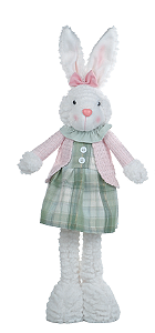 DEC COELHA XADREZ ROS/VRD 67cm  C/1 UN