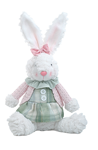 DEC COELHA XADREZ ROS/VRD 33cm C/1 UN