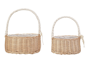 CESTA C/ALCA JUTA 25cm  JOGO C/2 UNIDADES