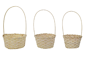 CESTA C/ALCA AMARELO JOGO C/3 UNIDADES