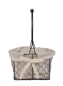 CESTA C/ALCA MARROM 23cm  1 UN